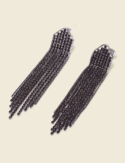 Boucles d'oreilles pendantes noir femme