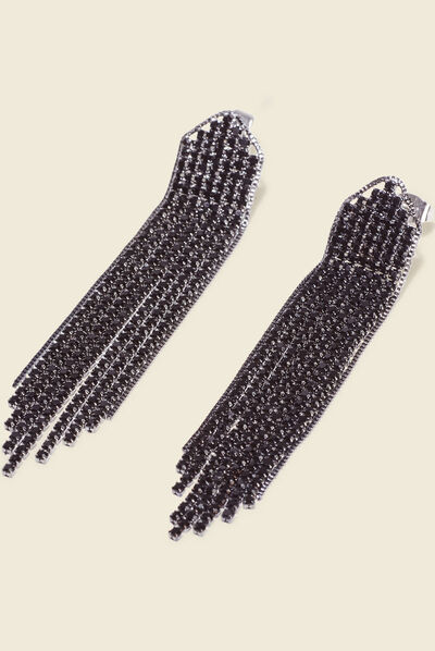 Boucles d'oreilles pendantes noir femme