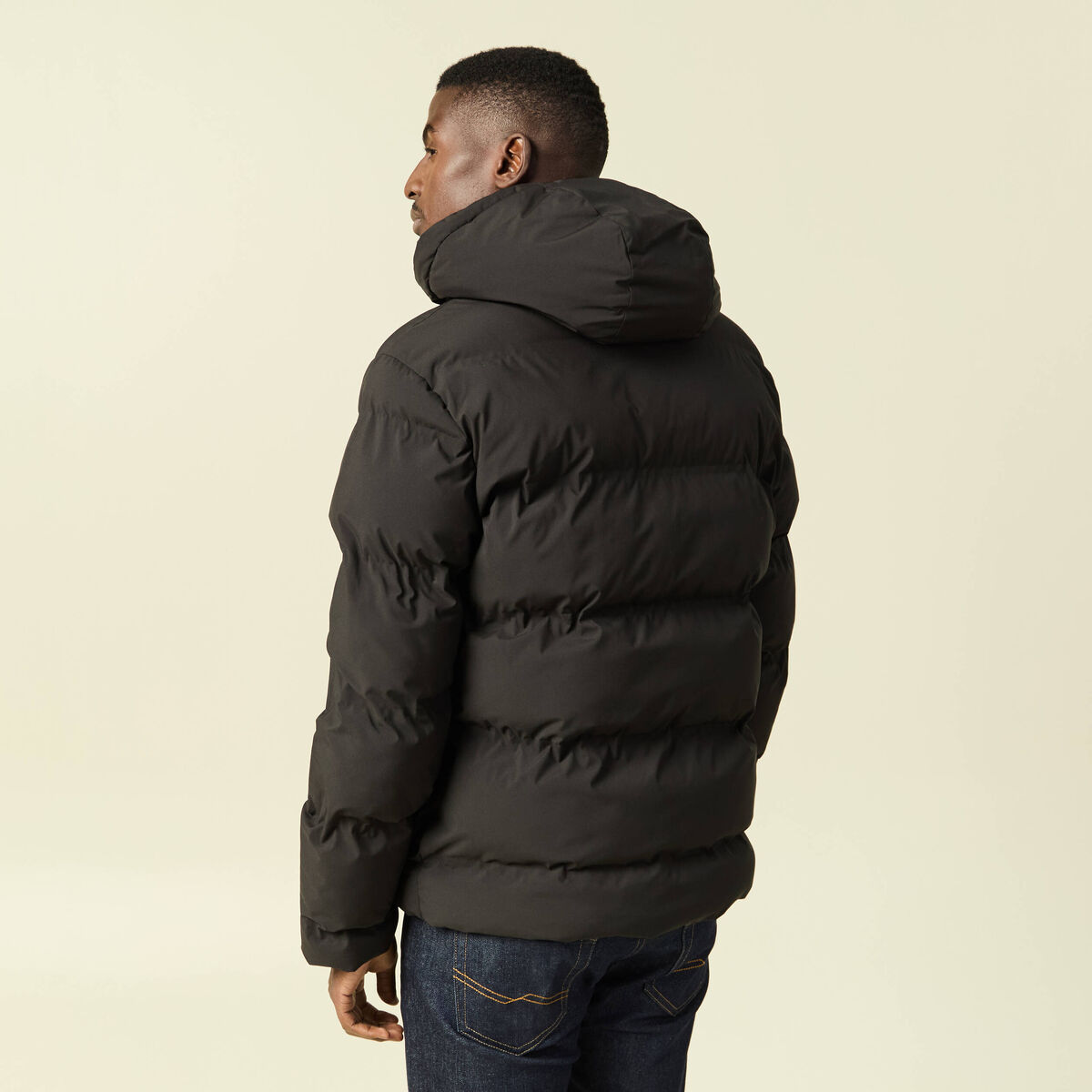 Doudoune avec capuche noir homme