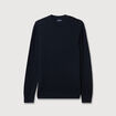 Pull col rond manches longues bleu marine homme