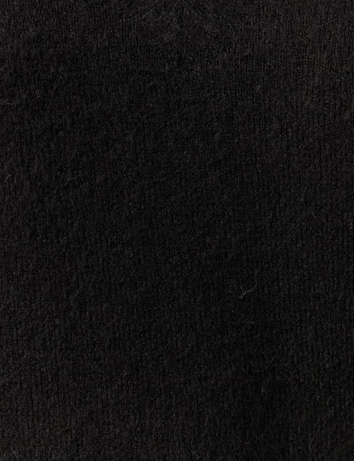 Pull sans manches col en V noir femme