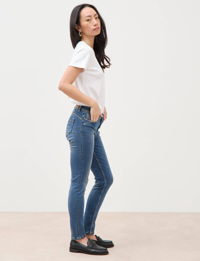 Jeans skinny push up 7/8&egrave;me denim stone femme
