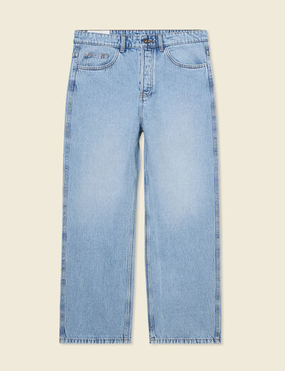 Jeans large 5 poches denim snow bleach homme