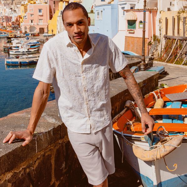 Chemise manches courtes sable homme