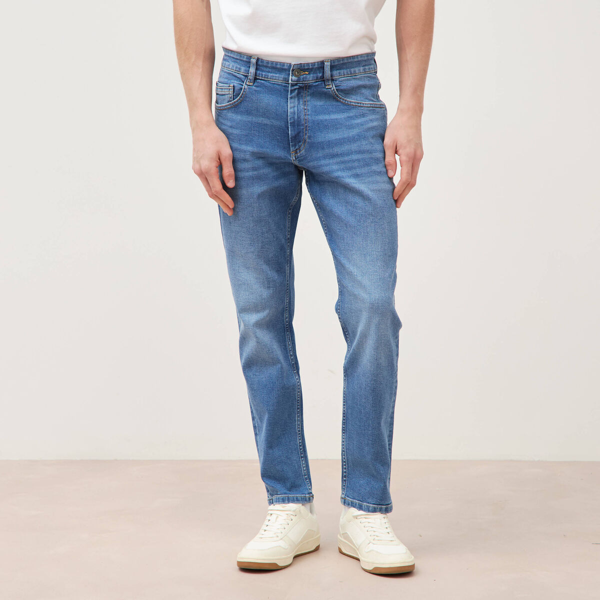Jeans slim longueur 30 denim stone homme