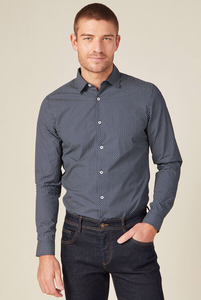 Chemise éco-responsable bleu marine homme