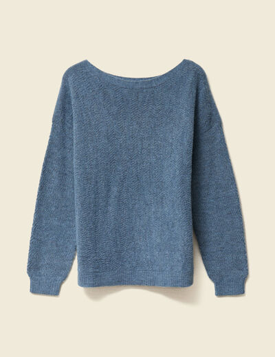 Pull manches longues bleu clair femme