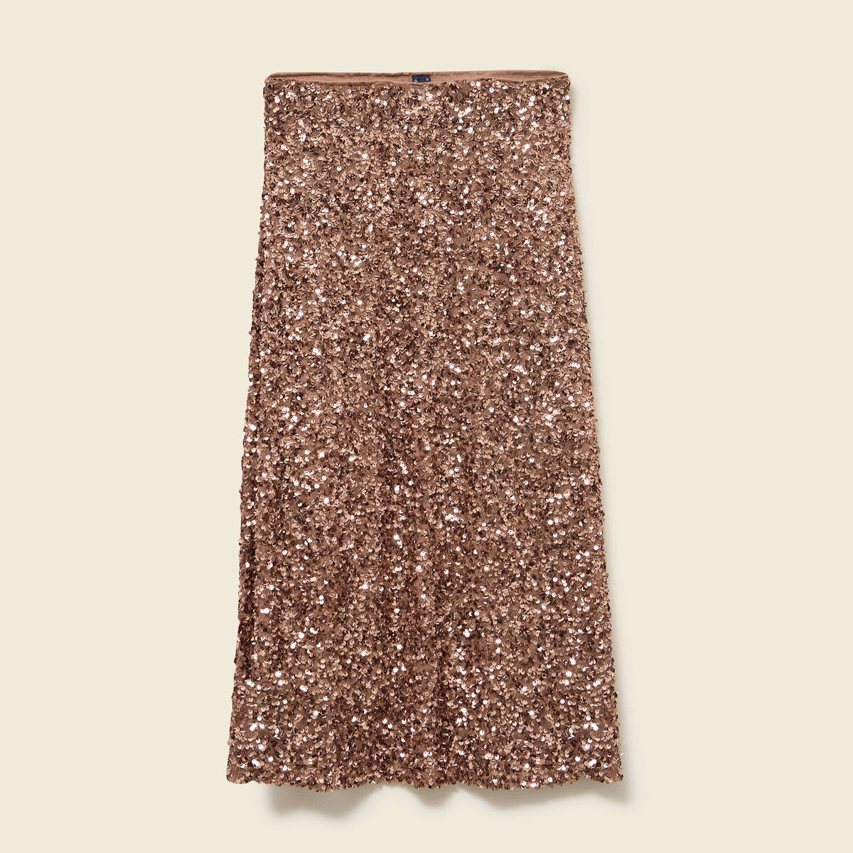 Jupe &agrave; sequins doubl&eacute;e vieux rose femme