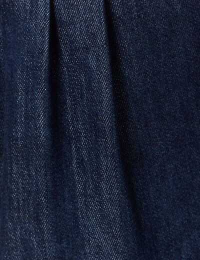 Bermuda droit pinces en jean denim brut femme