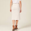 Jupe tricot midi ajustée beige femme