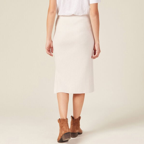 jupe tricot midi ajustee beige femme Jupe tricot midi ajustée beige femme