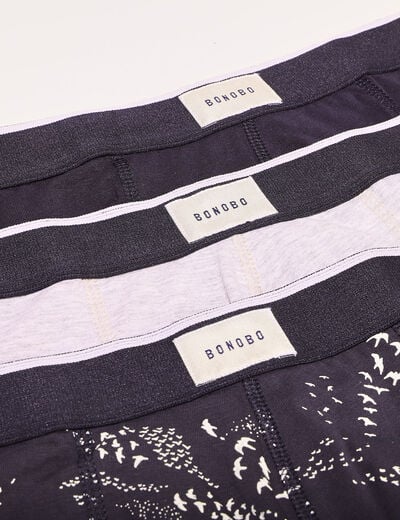 Lot 3 boxers bleu marine homme