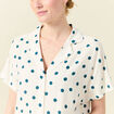 Chemise manches courtes bleu canard femme