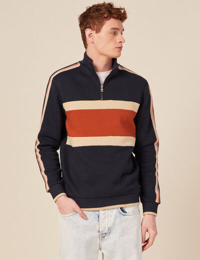 Sweat manches longues orange foncé homme