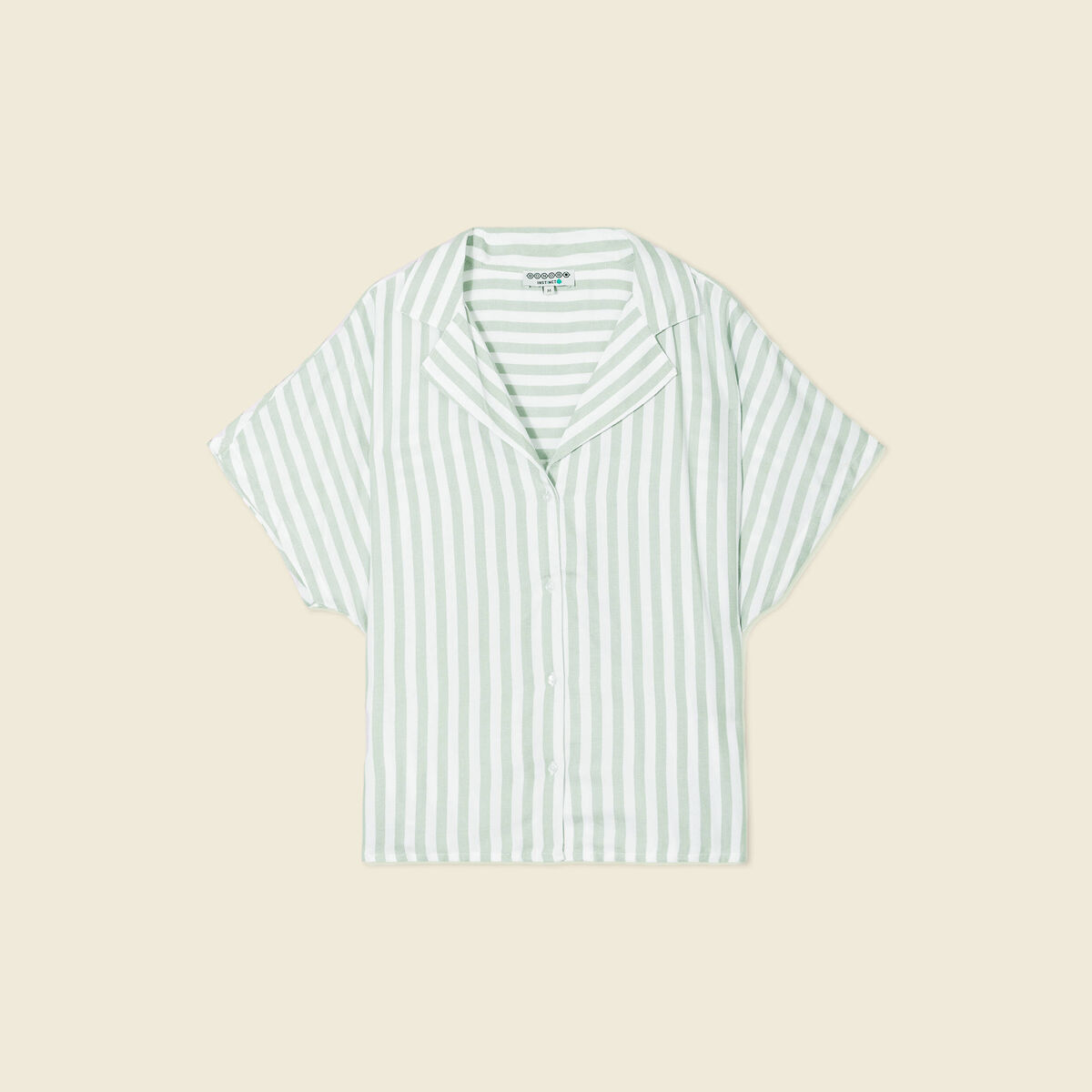 Chemise manches 3/4 vert olive femme