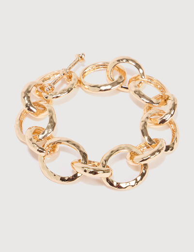 Bracelet avec cha&icirc;ne couleur or femme