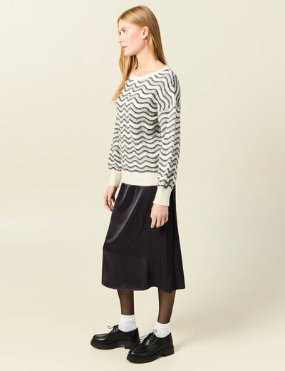 Pull manches longues gris clair femme