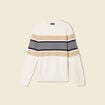 Pull fin col rond manches longues ecru homme