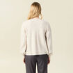 Gilet manches longues creme femme