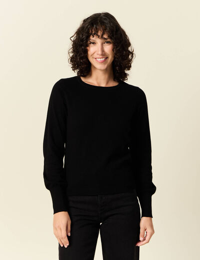 Pull manches longues noir femme