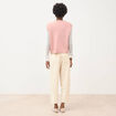 Pull droit court sans manches col rond rose pastel femme