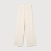 Pantalon loose avec ceinture creme femme