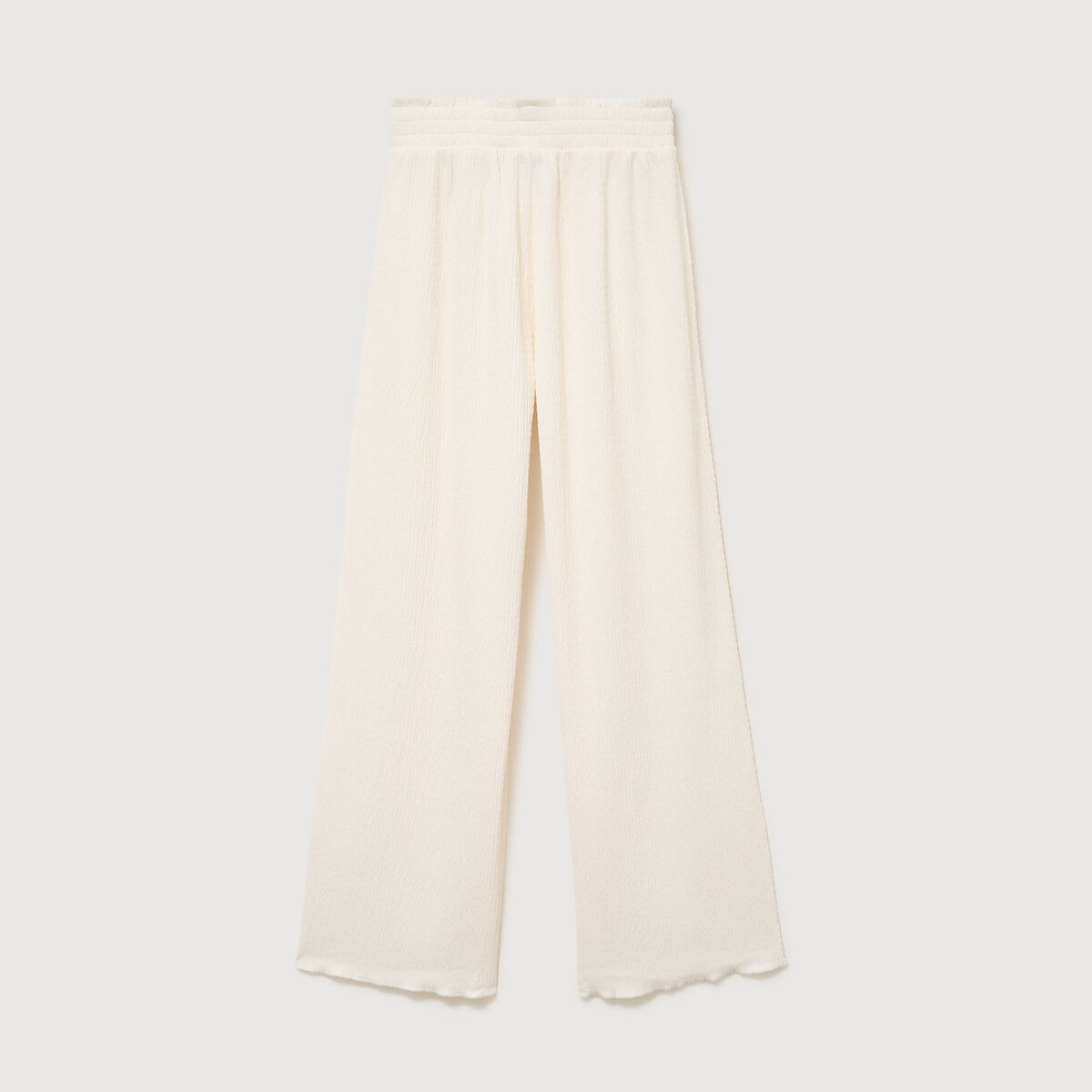 Pantalon loose avec ceinture creme femme
