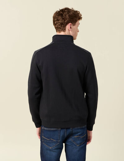 Gilet manches longues zippé noir homme