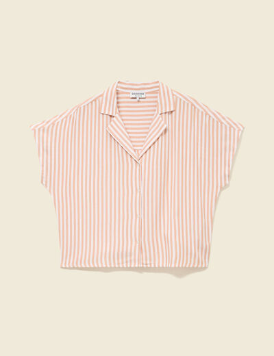 Chemise manches 3/4 orange femme