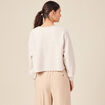 Sweat oversize court manches longues creme femme