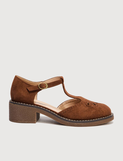 Chaussures salom&eacute; semelle cr&ecirc;pe marron femme