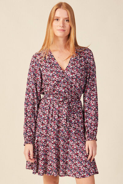 Robe évasée éco-responsable noir femme