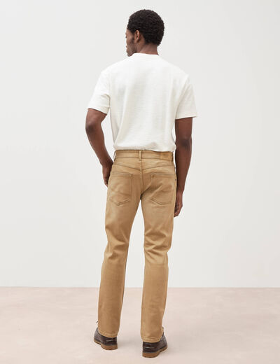 Jeans straight longueur 32 denim camel homme