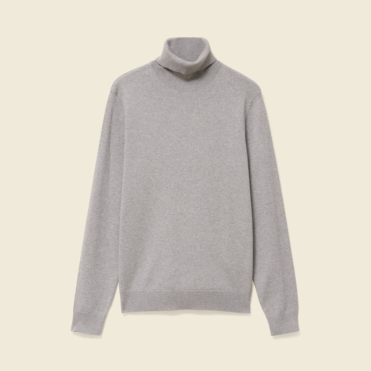 Pull droit court manches longues gris homme