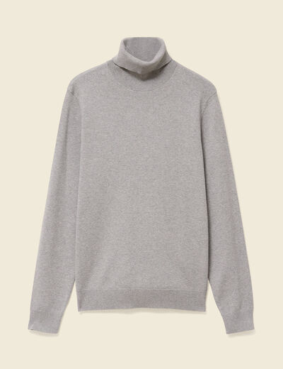 Pull droit court manches longues gris homme