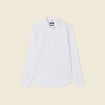 Chemise cintr&eacute;e en coton manches longues blanc homme