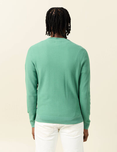 Pull éco-responsable vert homme