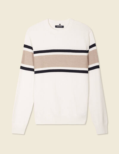 Pull manches longues ecru homme