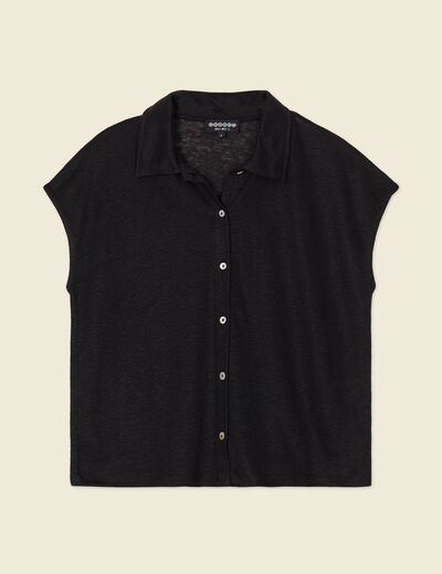 Polo manches courtes noir femme