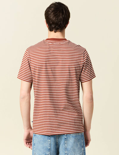 T-shirt manches courtes marron cognac homme