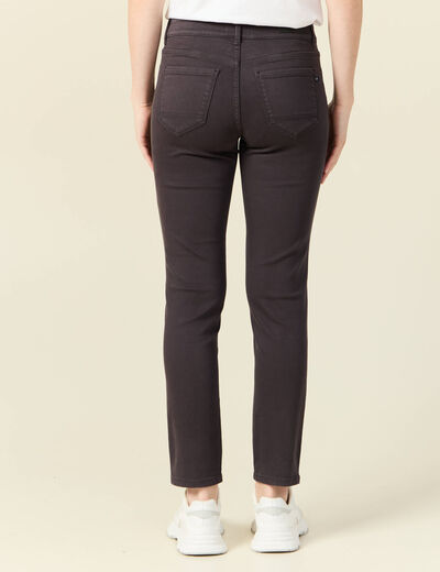 Pantalon slim 7/8ème gris foncé femme