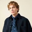 Foulard en coton bleu marine homme