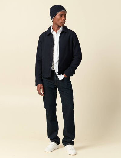 Chemise droite courte col am&eacute;ricain blanc homme