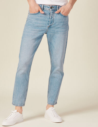 Jeans slim 5 poches denim bleach homme