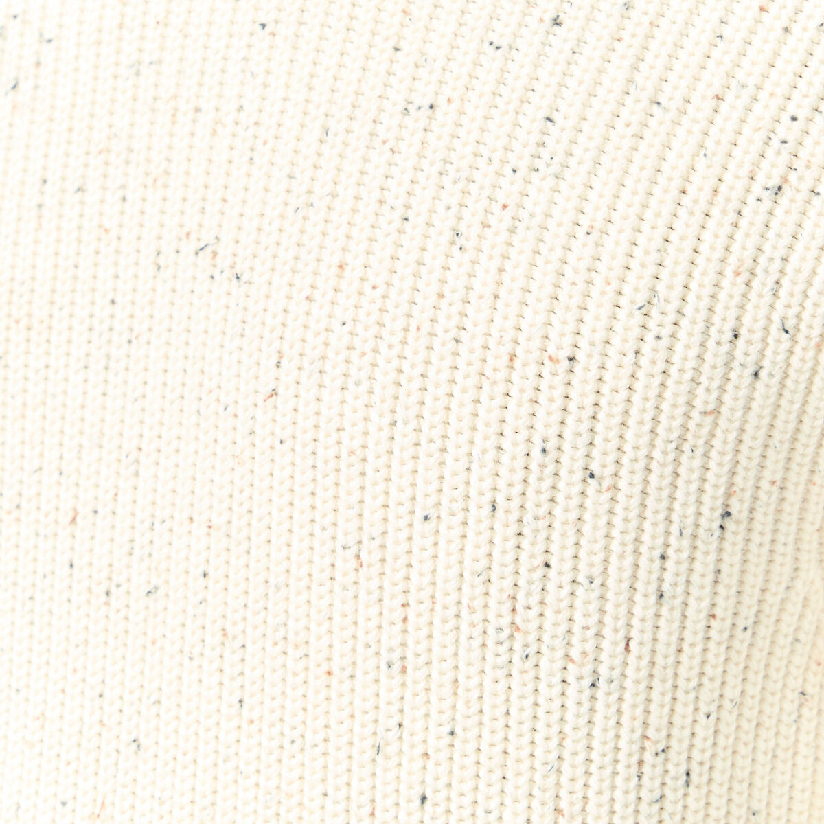 Pull col rond manches longues en coton ecru homme