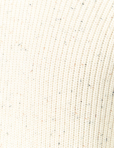 Pull col rond manches longues en coton ecru homme