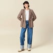 Jeans wide large taille haute denim stone femme