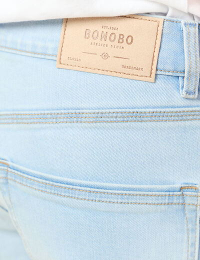 Jeans straight denim snow bleach homme