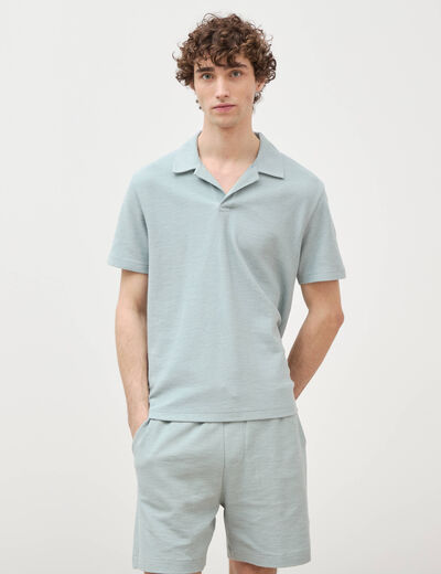Polo manches courtes vert clair homme