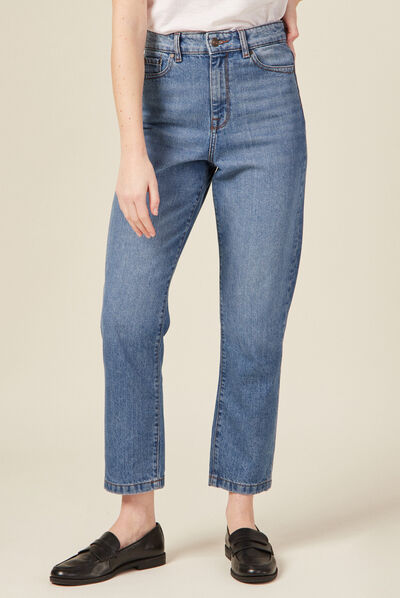 Jeans straight denim used femme